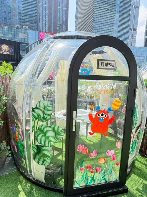 Transparent dome house exterior with panoramic glazing